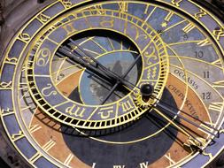 Orloj, colorful Astronomical Clock, details, czech, prague