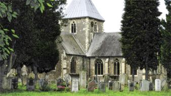 church cemetery tree