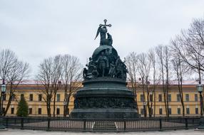 Monument Millennium of Russia at winter, novgorod