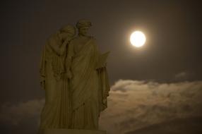 Supermoon and Monument people