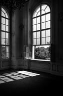 Interior of Castle, black and white, hungary