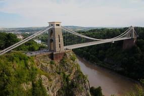 Clifton Suspension Bridge across avon river, uk, england