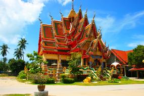 Thailand Temple Roof red