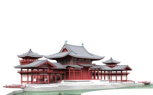 byodo japan architecture drawing