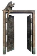 Porta Vorchheimensis, bronze door with sculpture at top, cut out