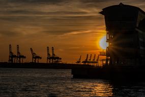 Elbe Architecture sunset