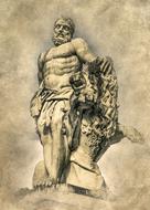 Hercules Sculpture drawing