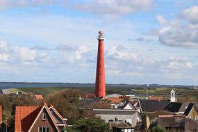 red Lighthouse on North Sea coast