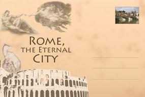 postcard rome drawing