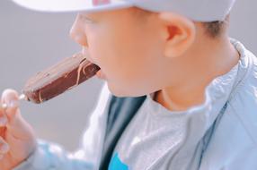 nice boy with ice cream