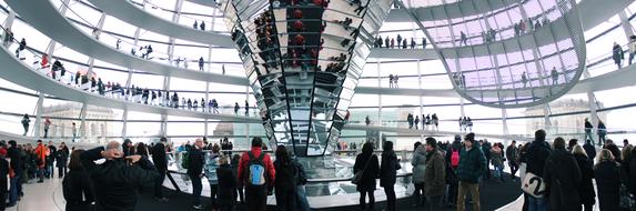 Berlin Reichstag Dome and people