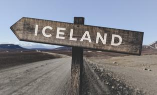 Iceland Wooden sign