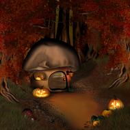 clipart of Halloween Forest Mushroom