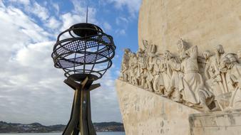 monument to sailors in Lisbon on a sunny day