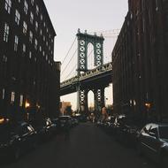 landscape of Urban Buildings on street