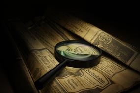 Magnifier Newspaper Old text
