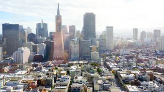 sleeping area with skyscrapers in San Francisco