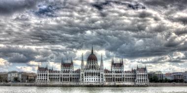 Budapest Hungary Parliament and sky