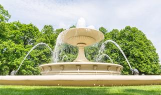 fountain in the park in Warsaw, Poland