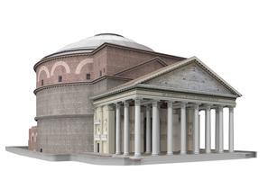 pantheon rome architecture 3d drawing