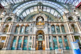 luxurious interior of Antwerp train station