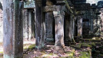 ruins of a temple complex in Cambodia