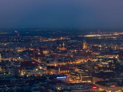 WrocÅaw city view lights