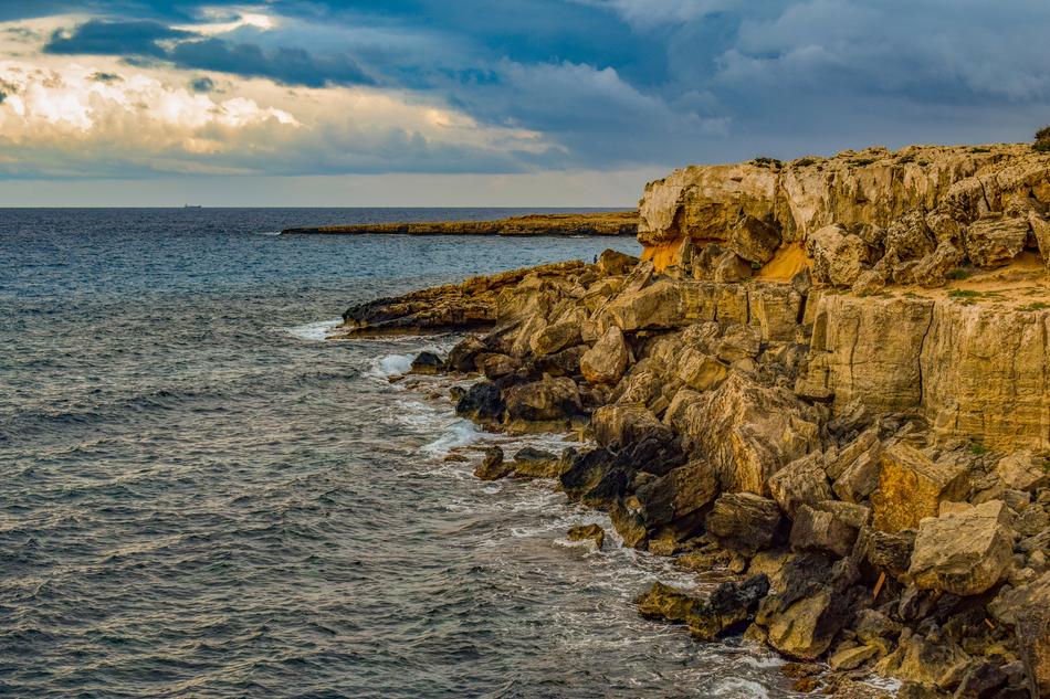 panoramic view of the rocky coastline of Cape Cavo Greco