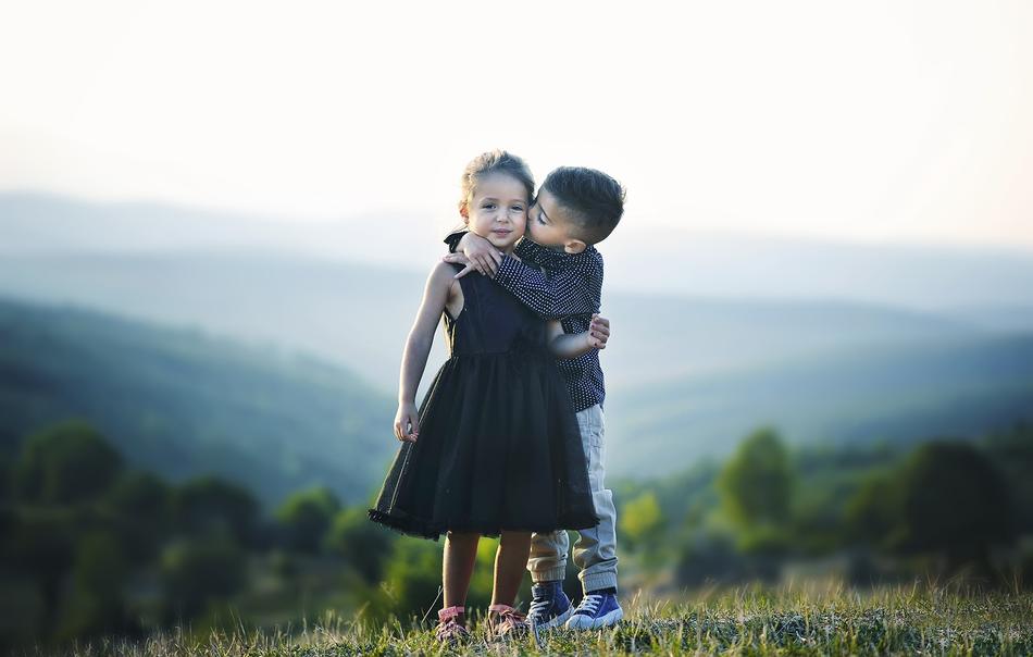 excellent Children Hug