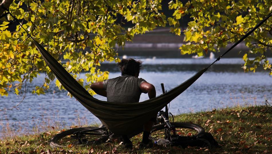 Indian man in hammock