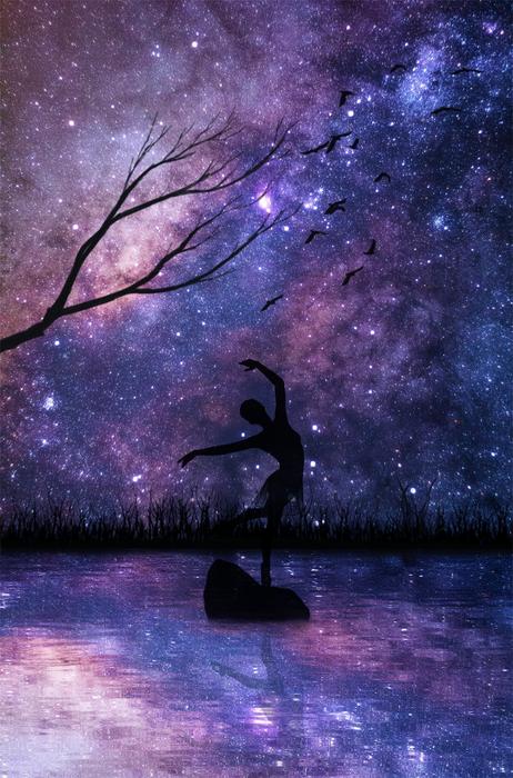Dancer Reflection Water stars