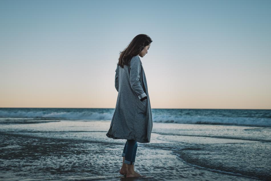 Girl at Winter Beach