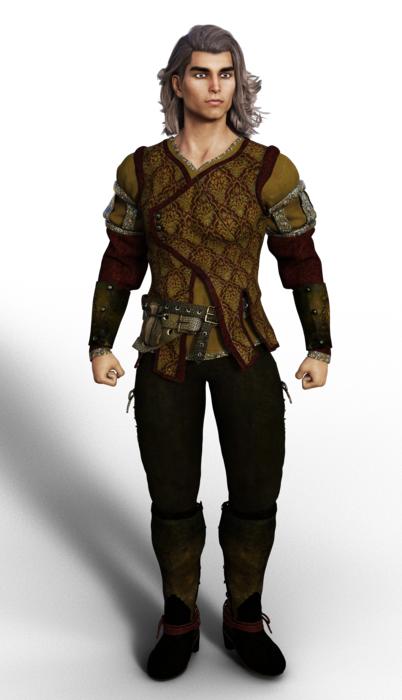 man bard nobleman drawing on white background