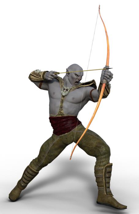 monster with bow in hand