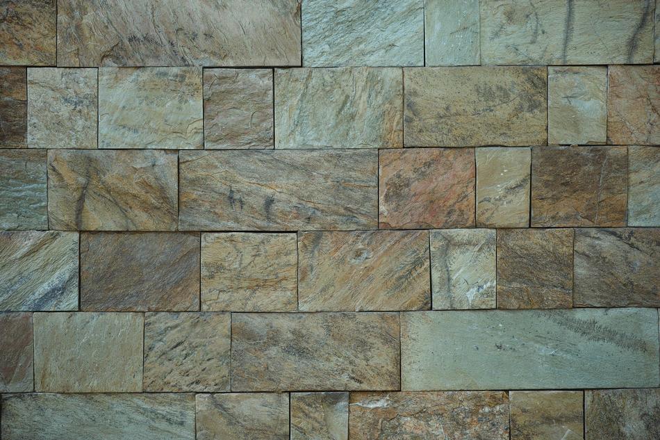 Beautiful and colorful, granite wall with blocks