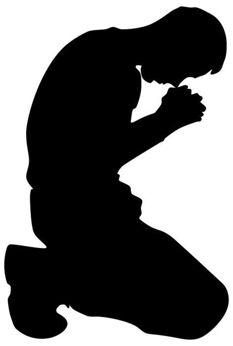 god humility kneeling drawing