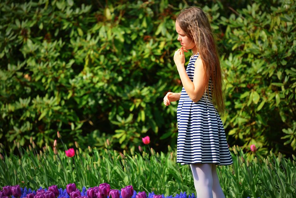 incredibly beautiful Girl with flower