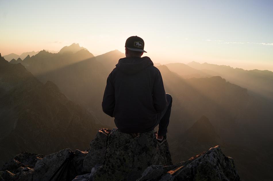 Chill Guy Hiker at sunrise