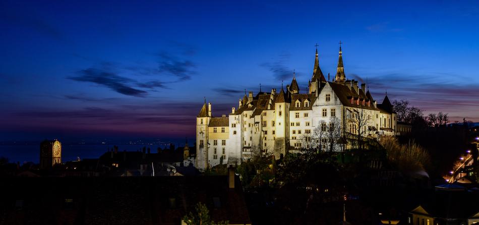 Collegiate Castle Architecture at night