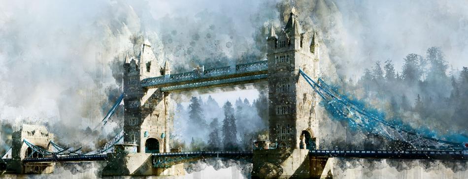 tower bridge as a watercolor painting