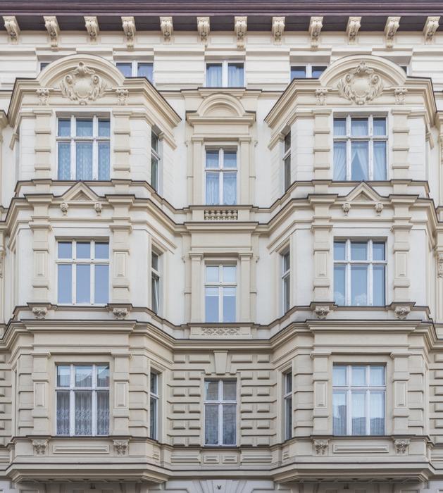 building facade in the city center in Poland