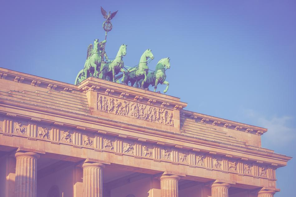 Brandenburg Gate in Berlin in the haze