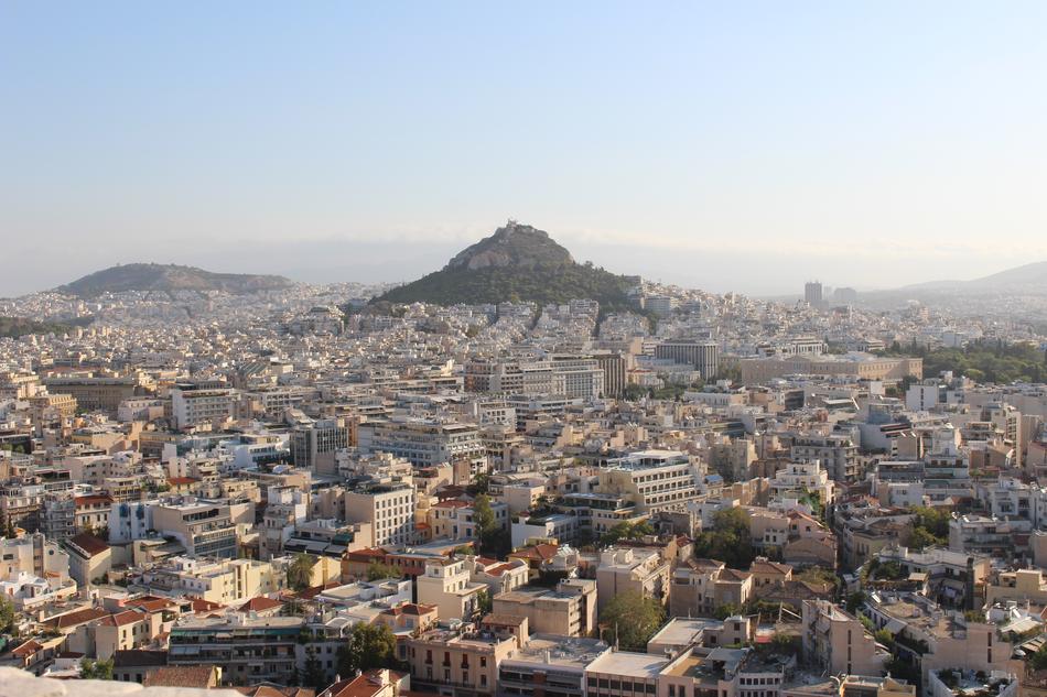 distant view of the athenian acropolis
