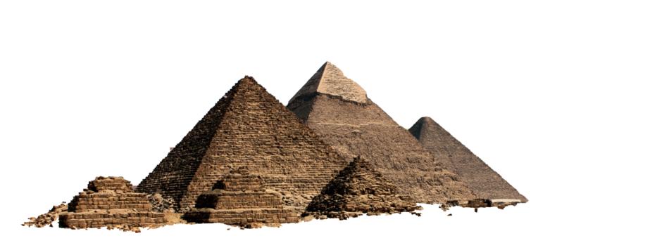 pyramids on white background