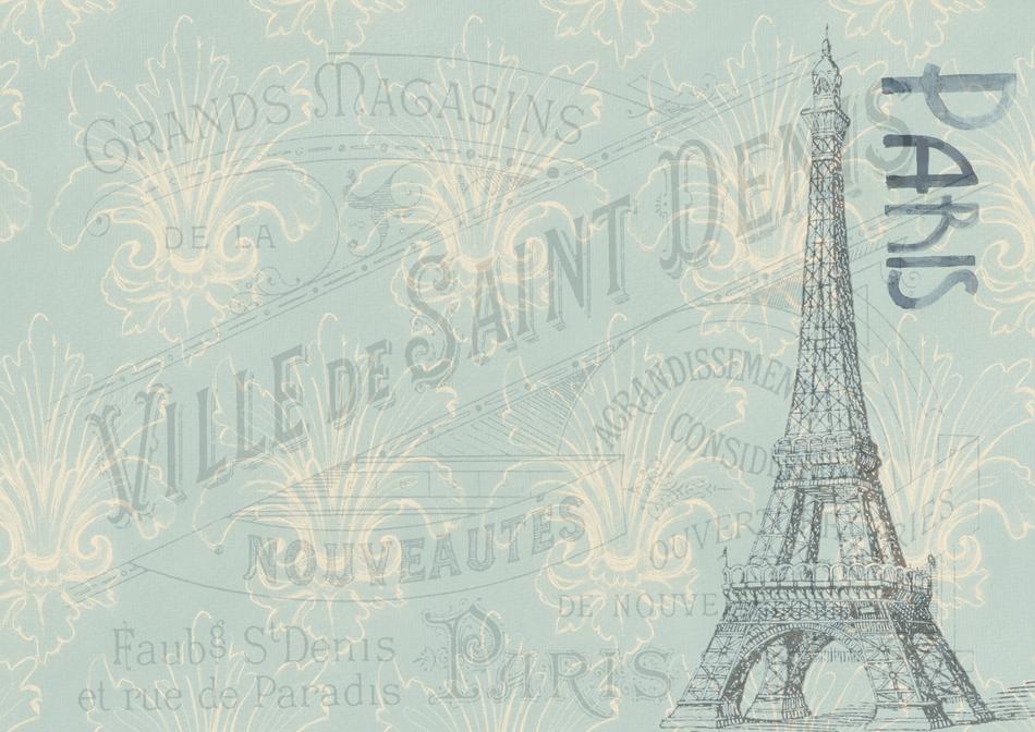 vintage paper with the Eiffel tower and the word Paris
