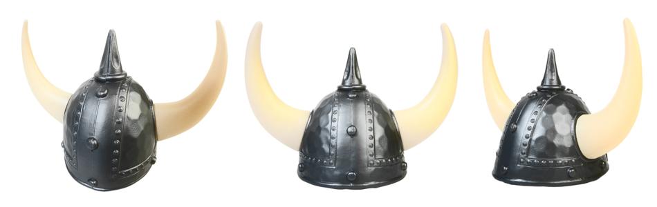 Shiny helmets with horns, at white background