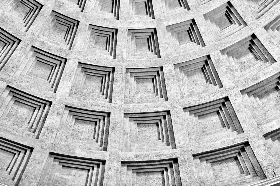 Beautiful patterns on the pantheon in Rome, Italy