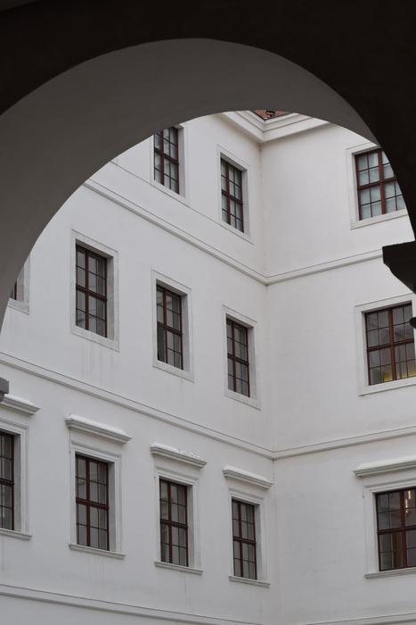 white facade of the fortress in bratislava