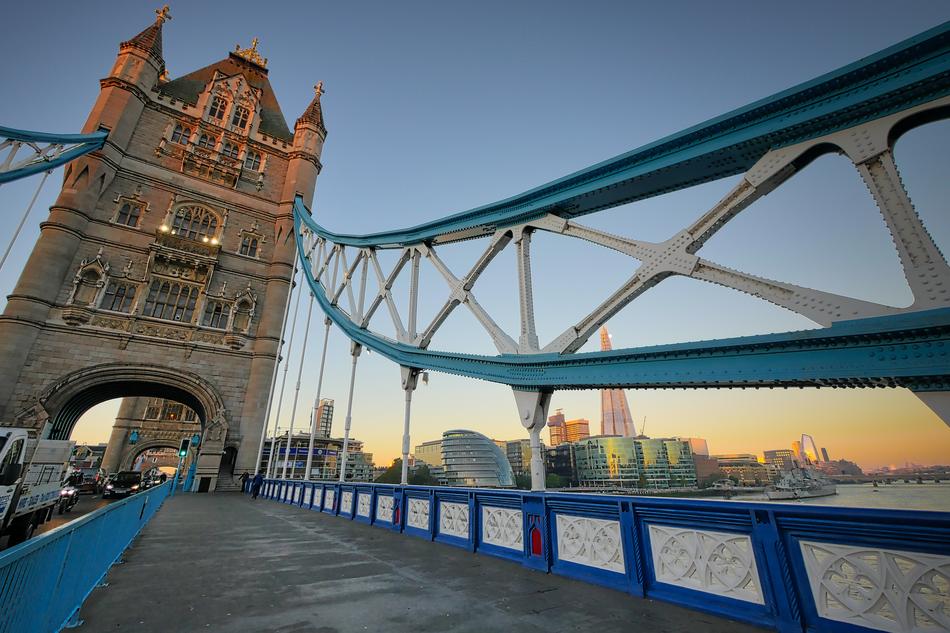 Tower Bridge in London close-up