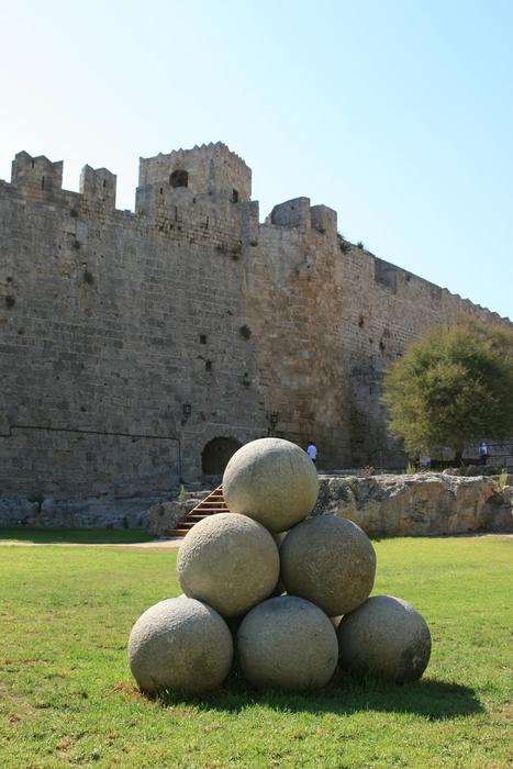 city wall of the old town in rhodes